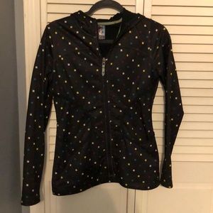 Black spotted water resistant jacket